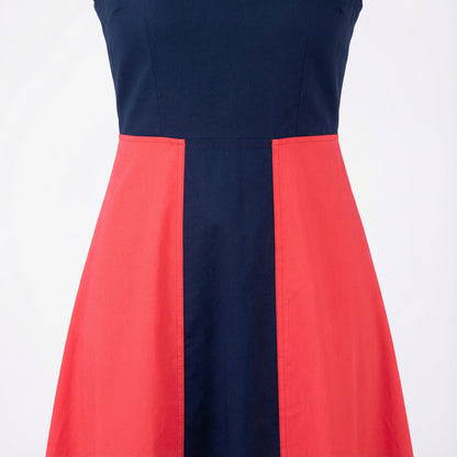 Midnight & Coral Column Dress Red Black
