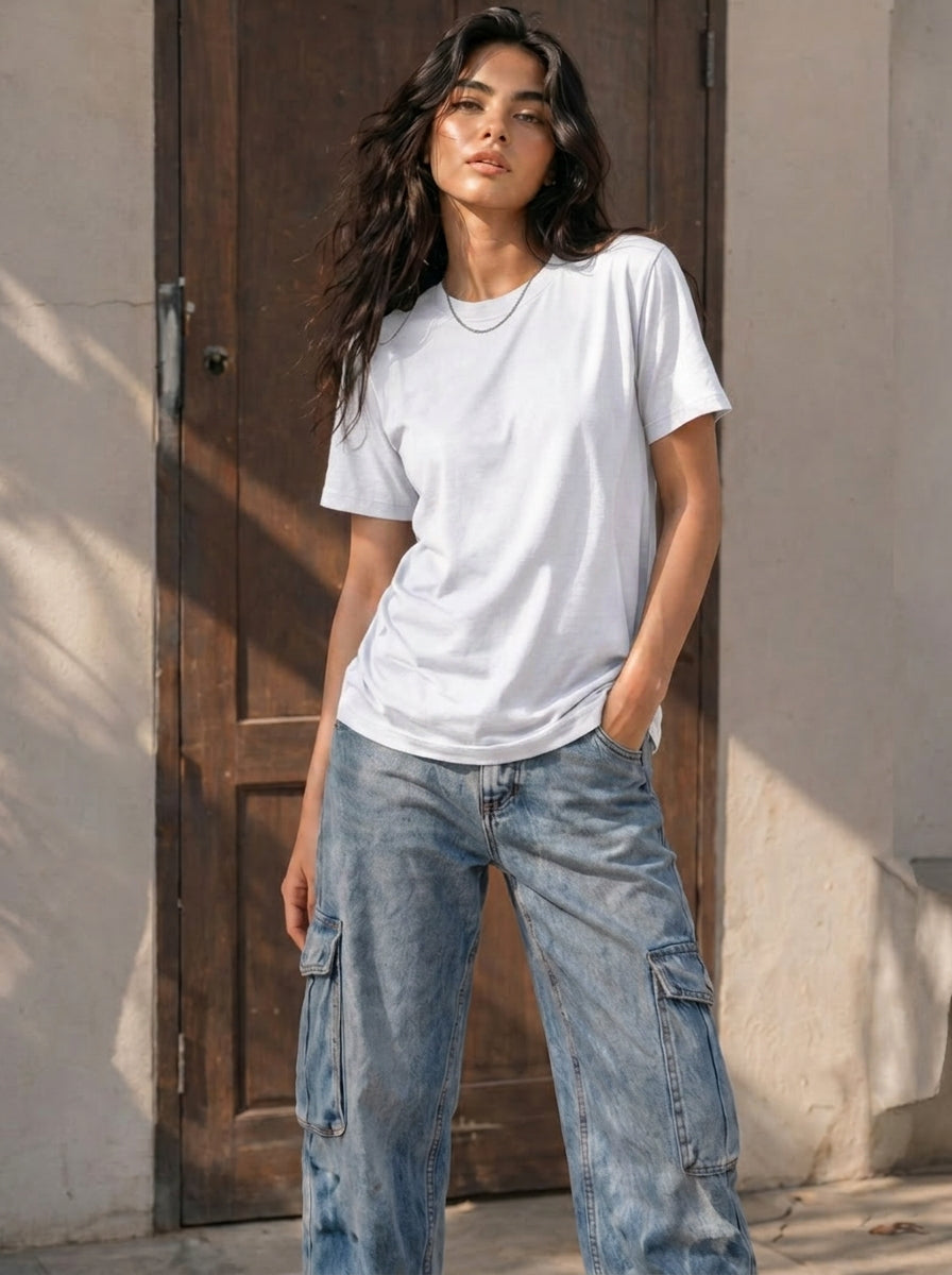 Cool Bee Regular Fit Tees Women for Women - Women Regular Fit Casual Tee India - Detail View