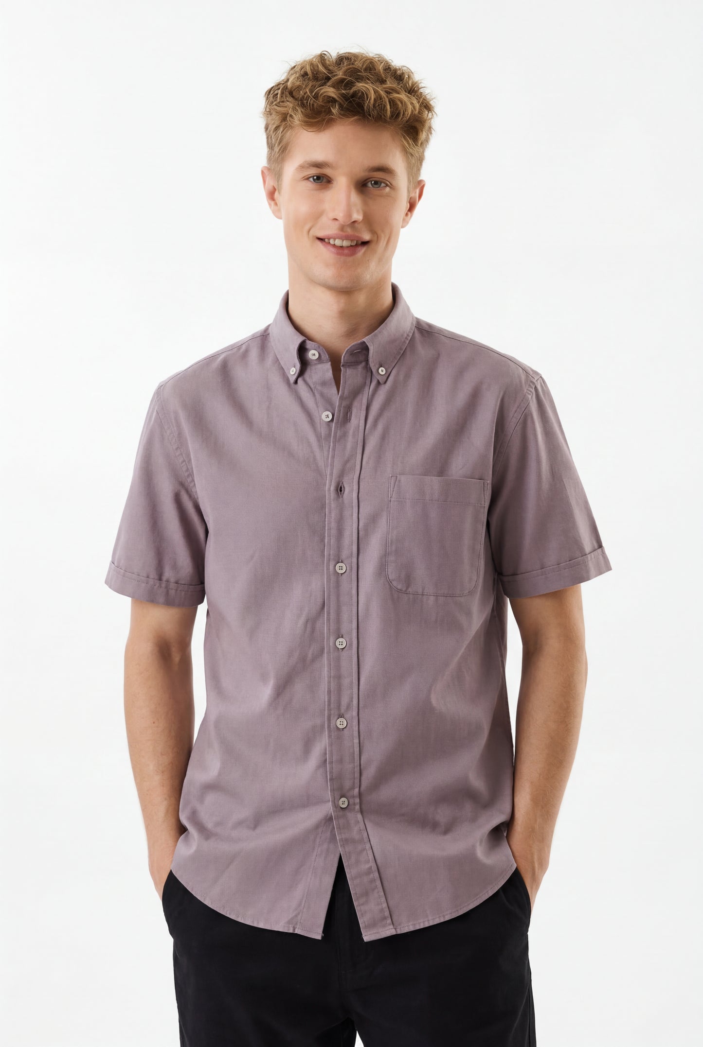 Premium Oxford Casual Half Shirt Maroon