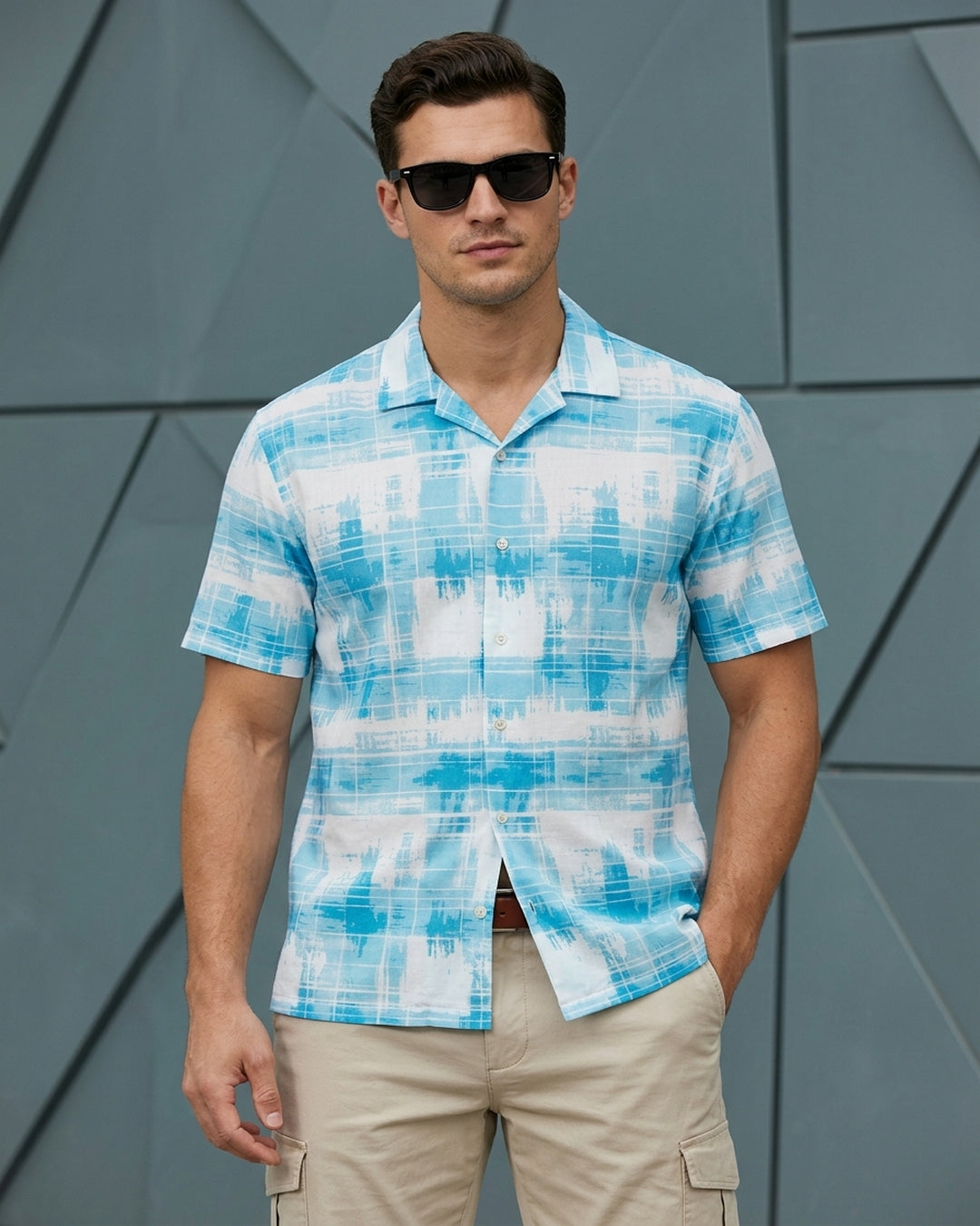 Aegean Plaid Cuban Shirt