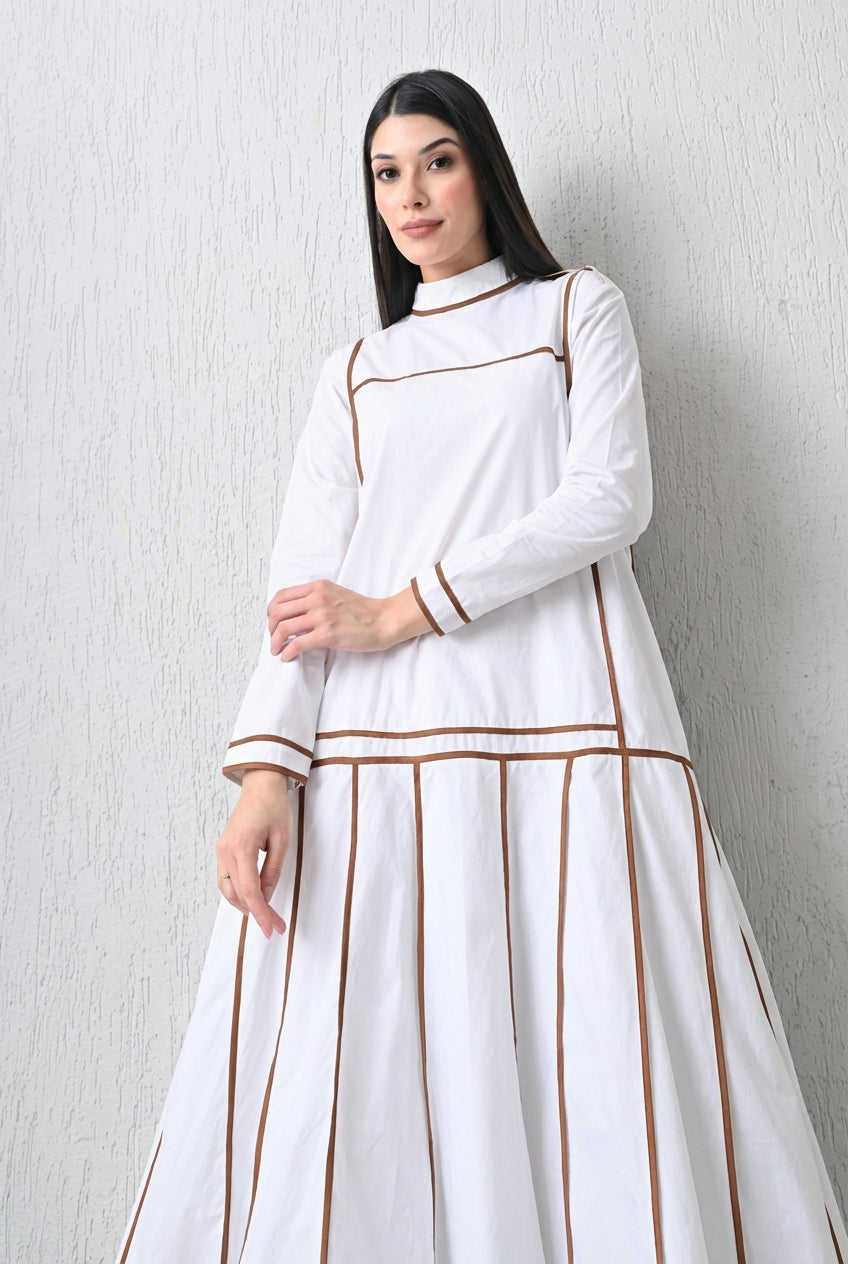 Linear Edge Gown White