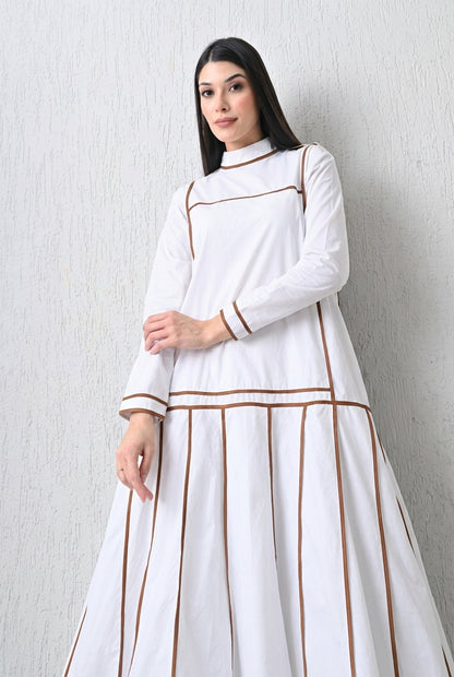 Linear Edge Gown White