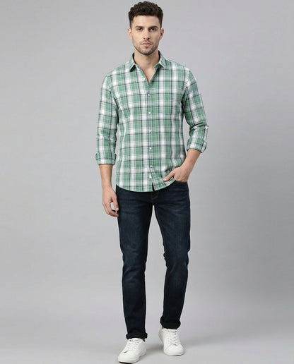 Highland Olive Windowpane  Check Shirt