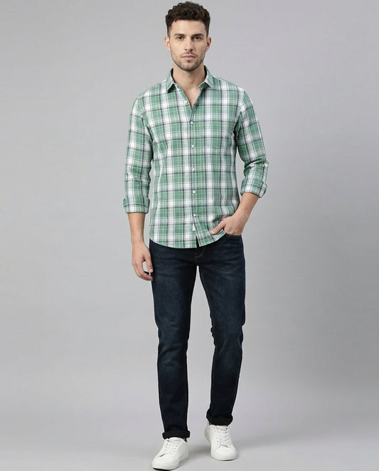 Highland Olive Windowpane  Check Shirt