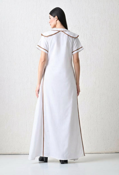 Monochrome Geometric Statement Dress White