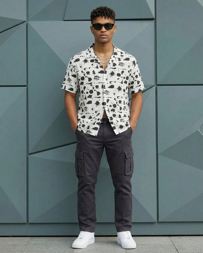Stark Splatter Cuban Camp Shirt