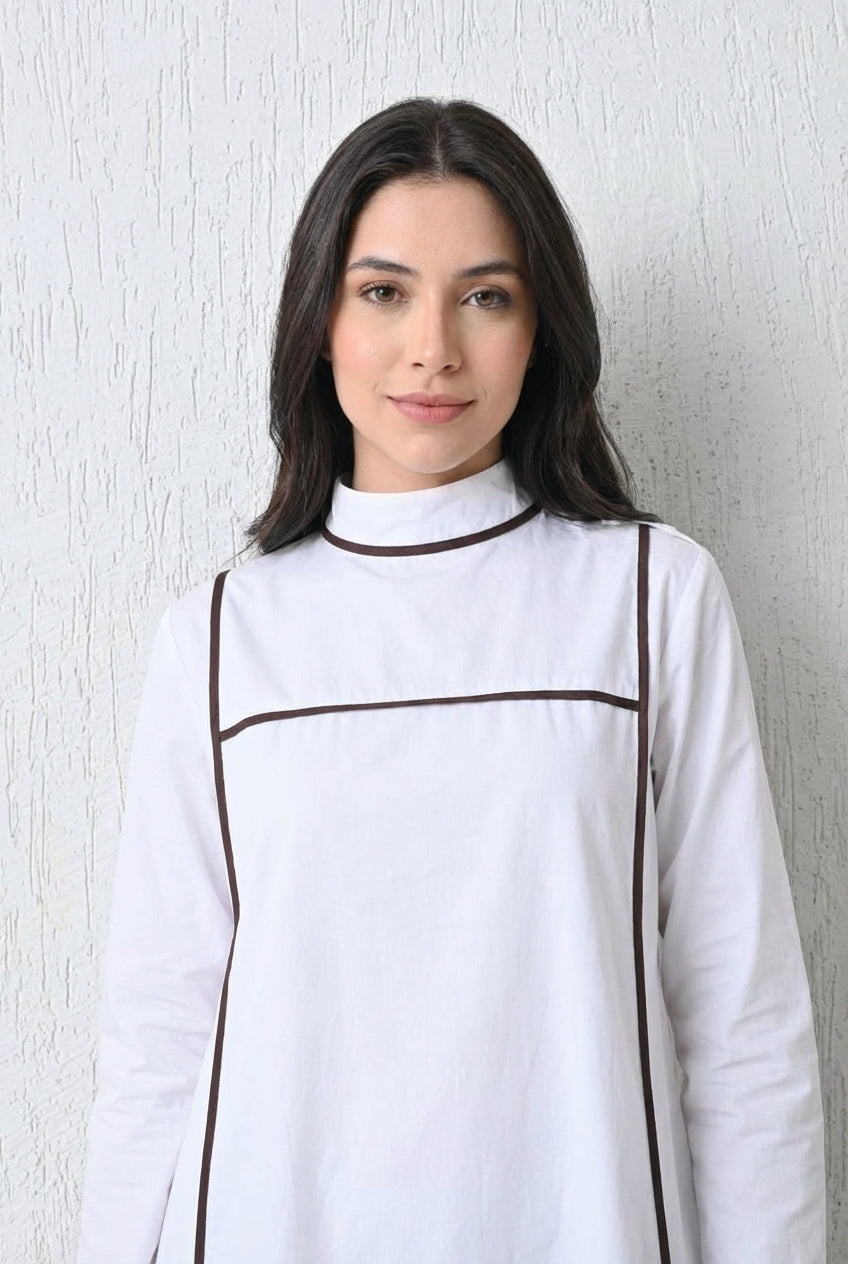 Linear Edge Gown White