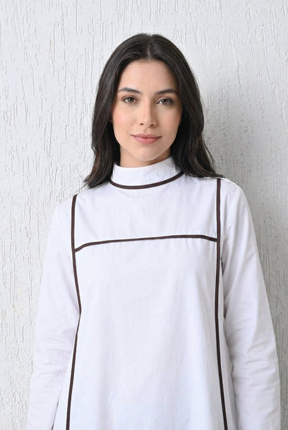 Linear Edge Gown White