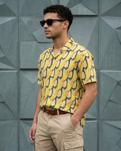 Mellow Yellow Abstract Camp Shirt