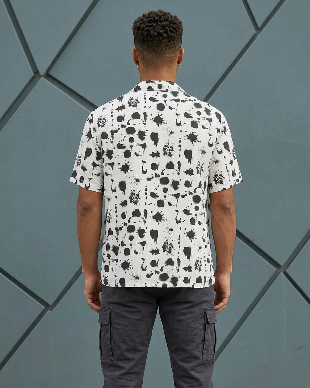 Stark Splatter Cuban Camp Shirt