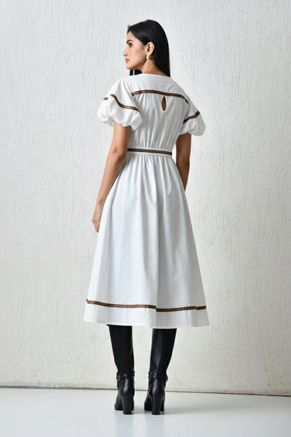 Artisan Contrast Shirtdress White