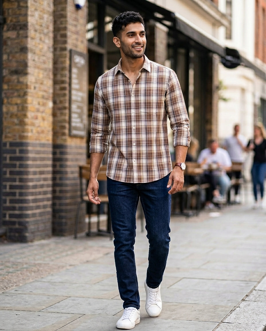 Sage Urban Windowpane Button-Down