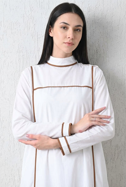 Linear Edge Gown White