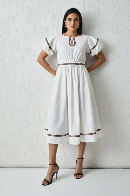 Artisan Contrast Shirtdress White