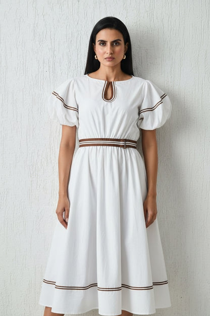 Artisan Contrast Shirtdress White