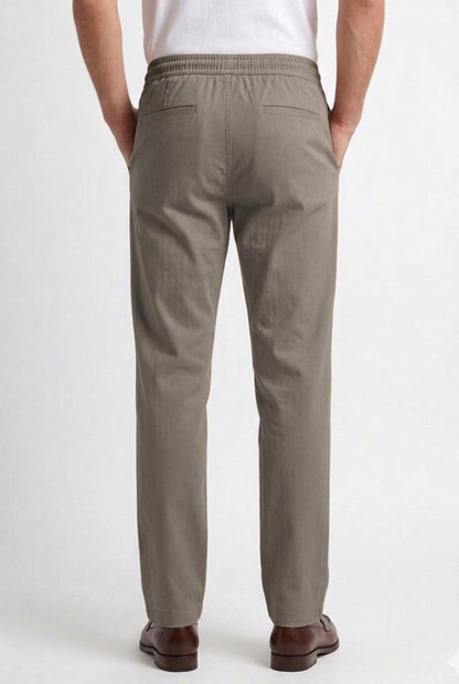 Cool Bee Linen Travel Pants Dark Beige for Men - Dark Beige Linen Travel Pants Lightweight India - Lifestyle View