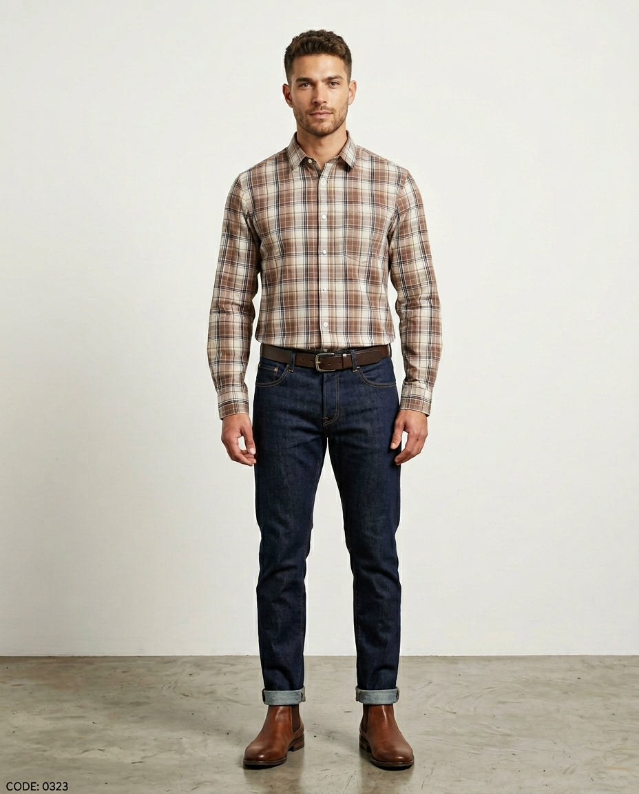 Sage Urban Windowpane Button-Down