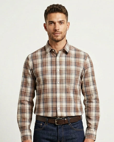 Sage Urban Windowpane Button-Down