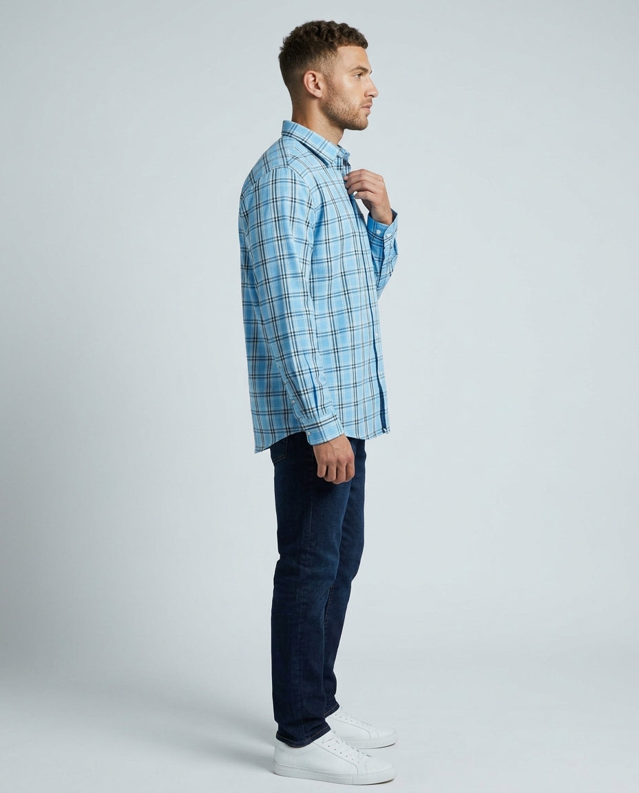 Olive Drab Windowpane Check Shirt
