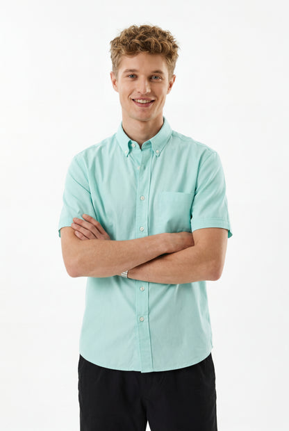 Premium Oxford Casual Half Shirt Sea Green