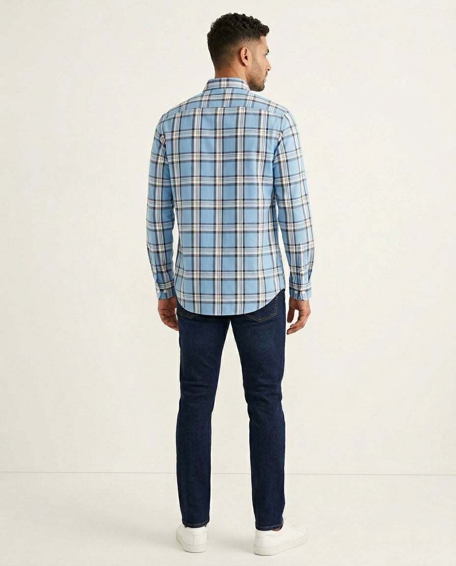 Olive Drab Windowpane Check Shirt