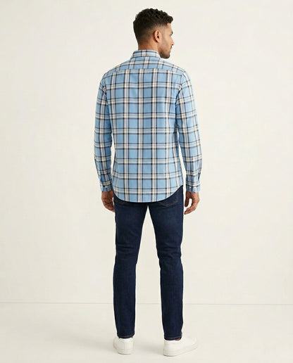 Olive Drab Windowpane Check Shirt