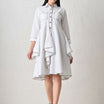 Architectural Piping Trapeze Dress White