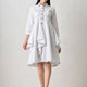 Contrast-Trimmed Multi-Tier Dress White