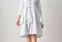 Contrast-Trimmed Multi-Tier Dress White
