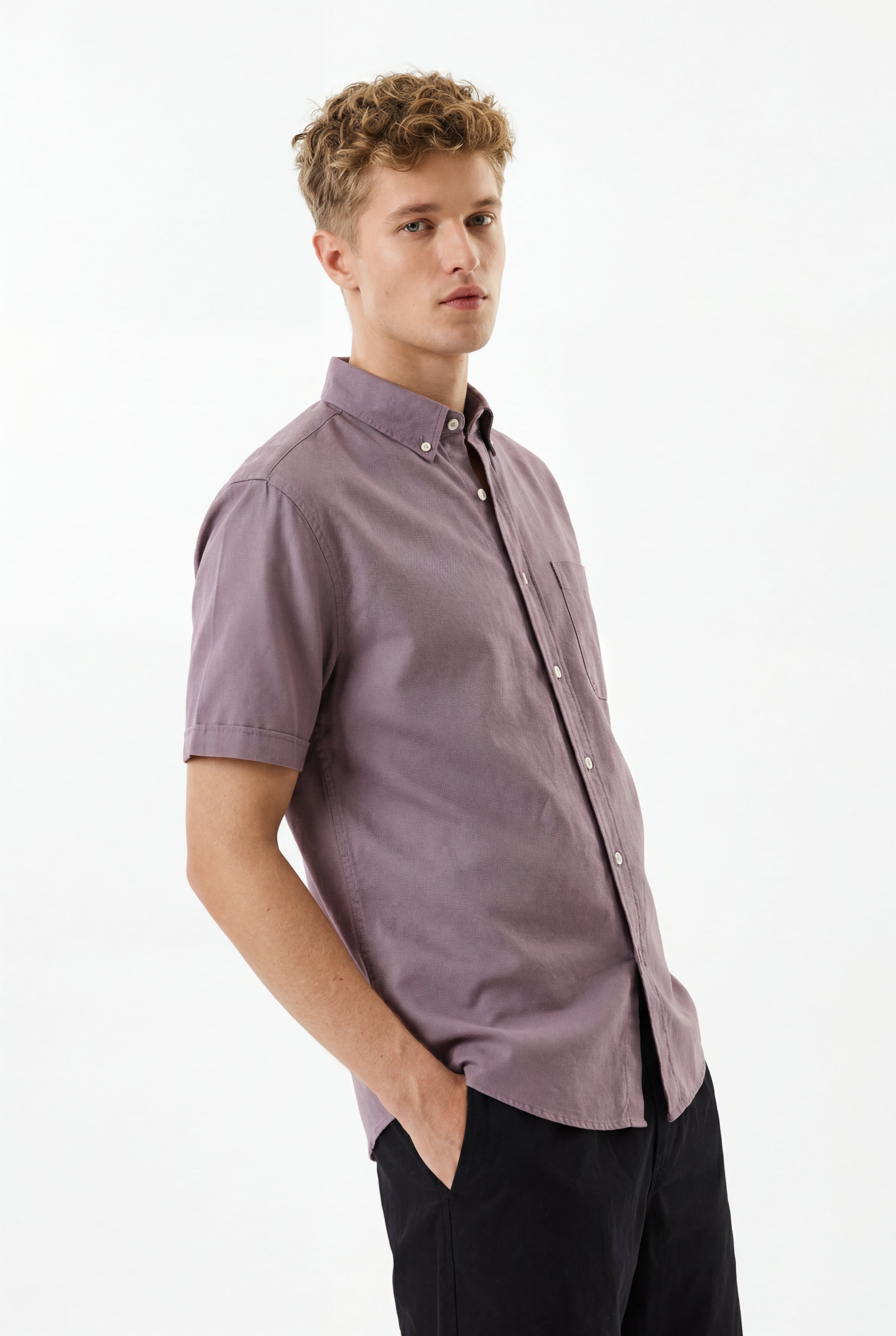 Cool Bee Premium Oxford Casual Half Shirt Maroon for Men - Maroon Premium Half Sleeve Oxford Shirt India - Back View