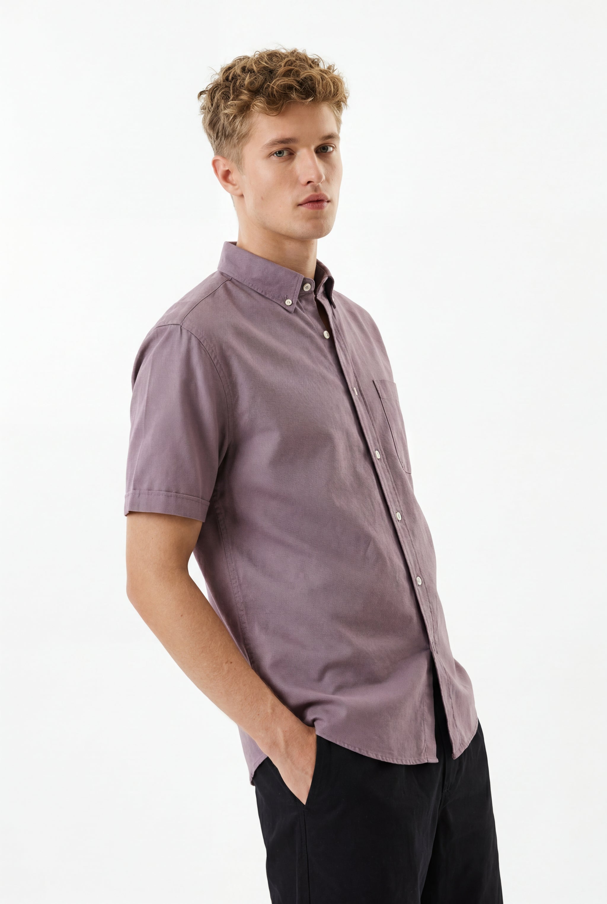 Cool Bee Premium Oxford Casual Half Shirt Maroon for Men - Maroon Premium Half Sleeve Oxford Shirt India - Back View
