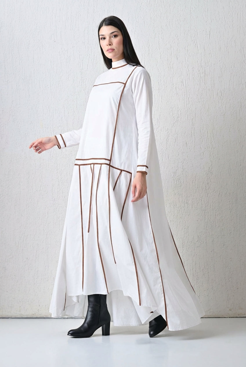 Linear Edge Gown White