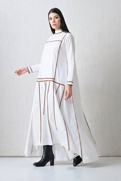 Linear Edge Gown White