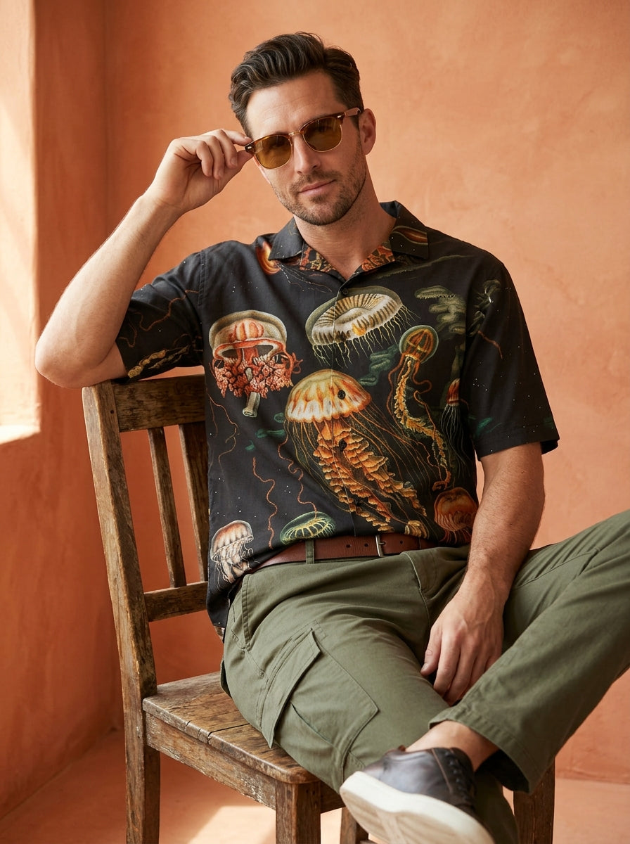 Cool Bee The Relaxed Resort Look Shirt for Men - Premium Mercerised Cotton Spread Collar Shirt India - Styled View