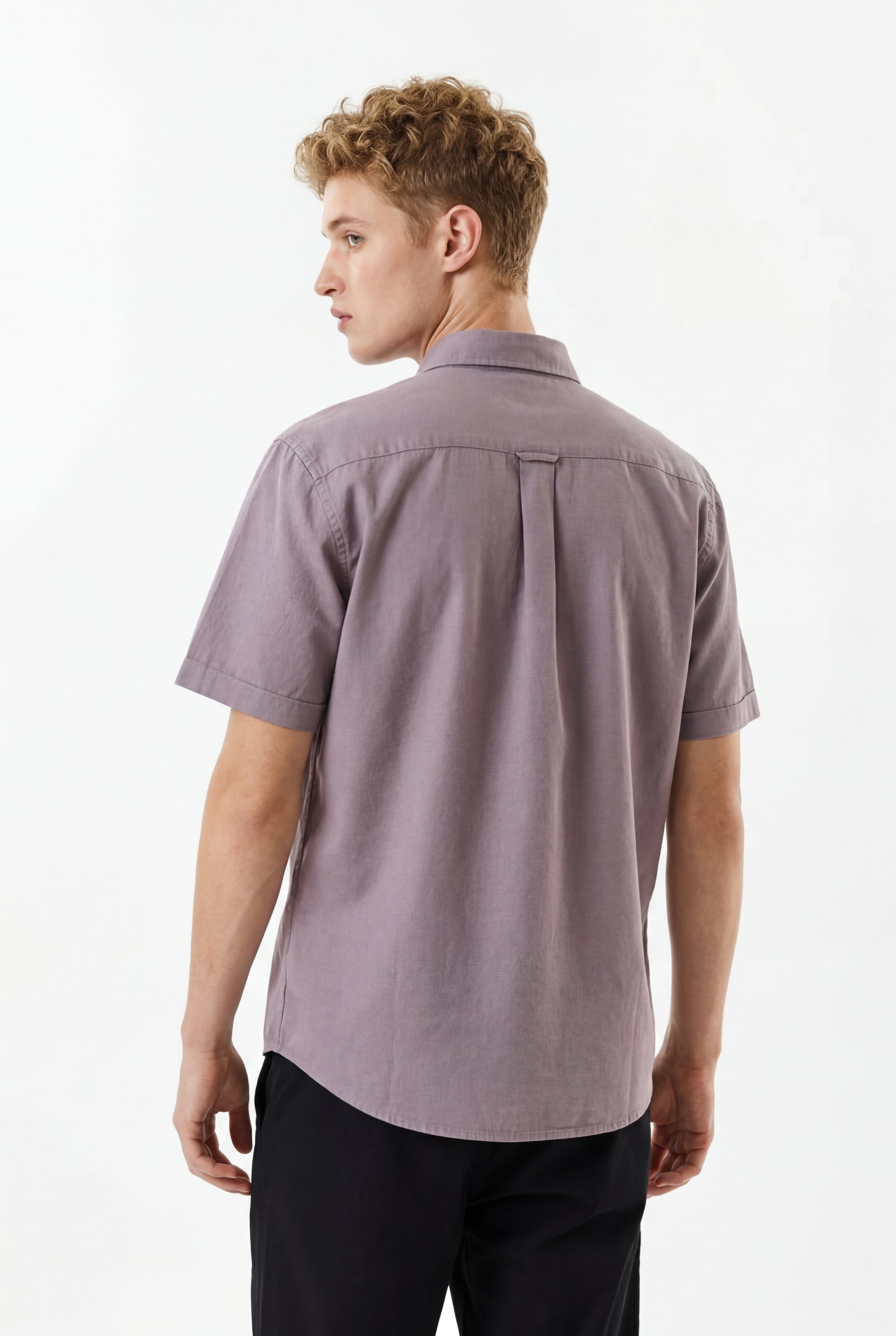 Cool Bee Premium Oxford Casual Half Shirt Maroon for Men - Maroon Premium Half Sleeve Oxford Shirt India - Detail View