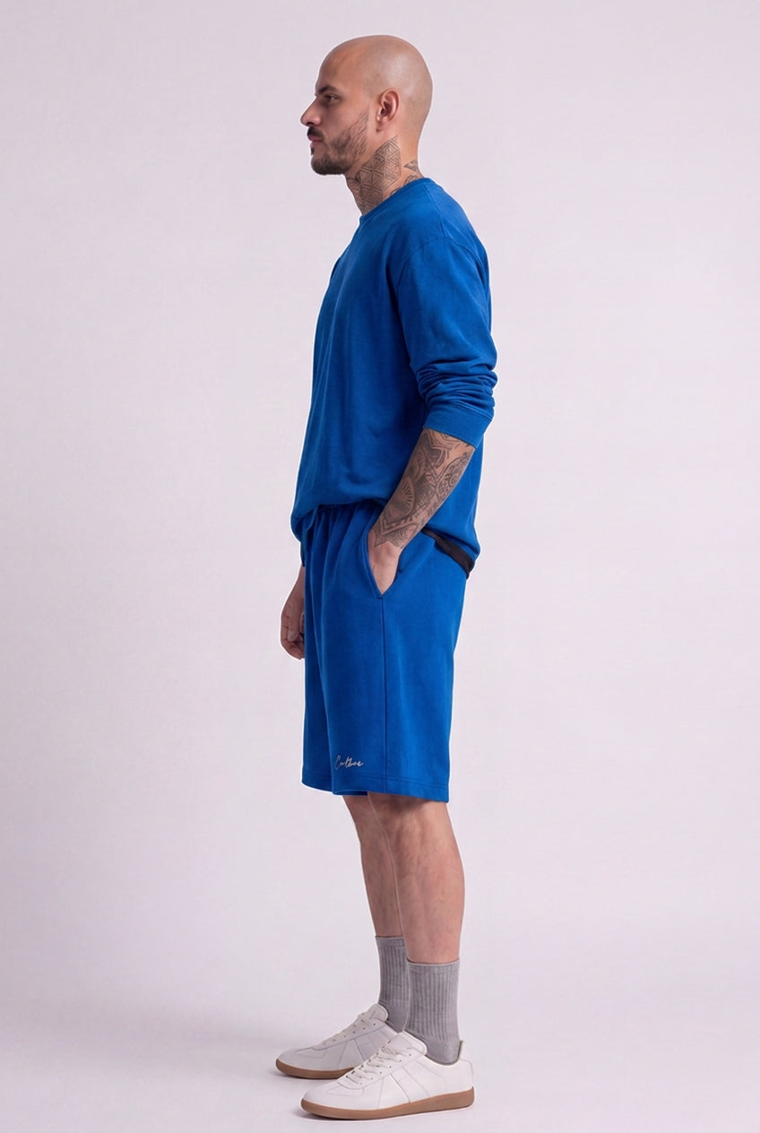 Cool Bee Regular Fit Shorts Royal Blue for Men - Shorts Summer Casual India - Detail View
