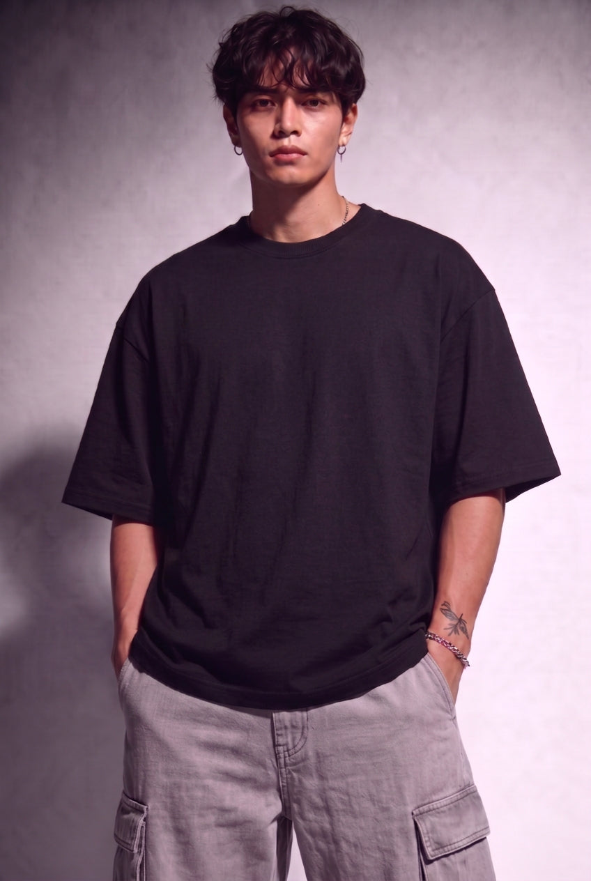 Cool Bee Corner kick Tee black for Men - black Oversized Graphic Tee Streetwear India - Lifestyle View