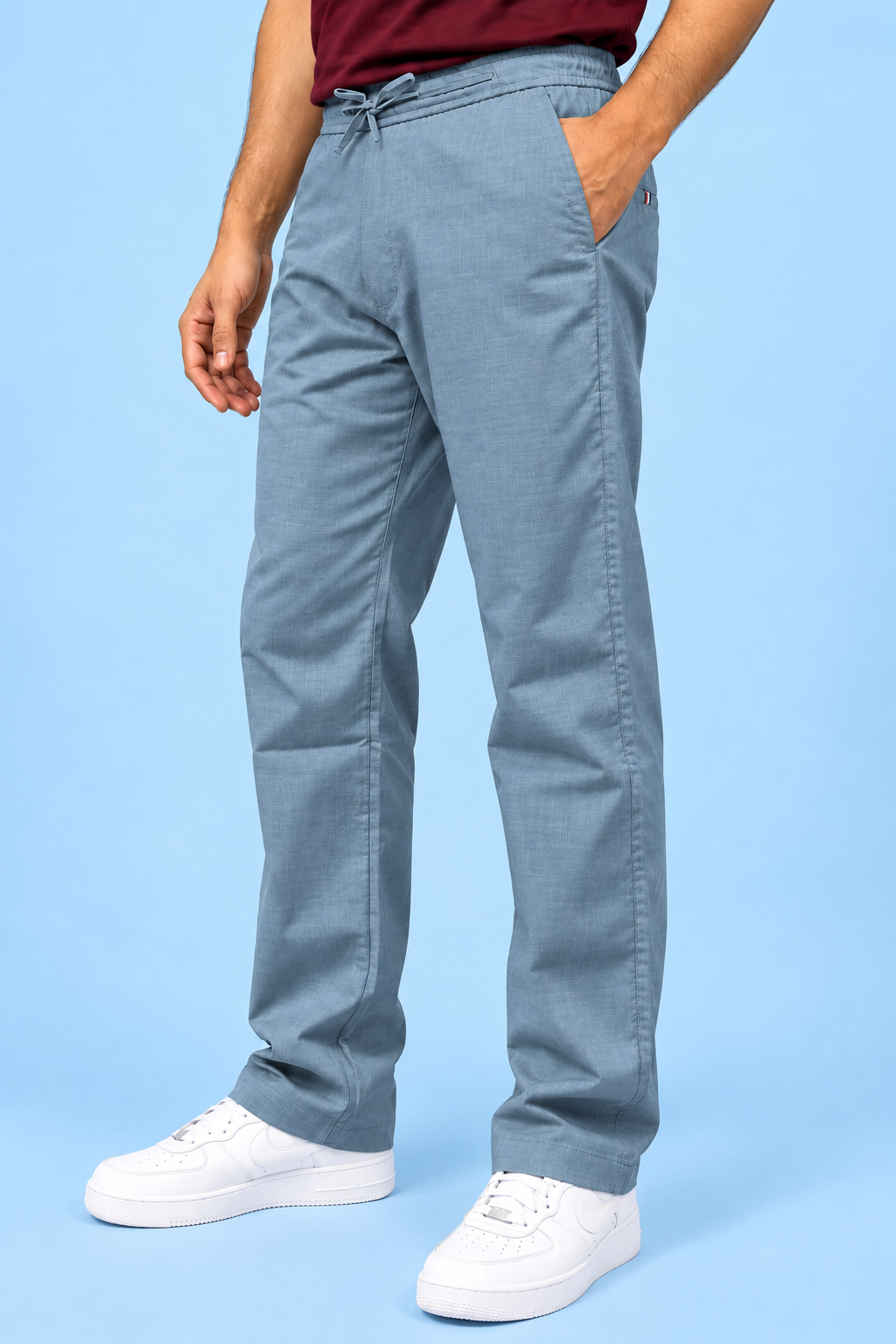 Linen Travel Pants Blue