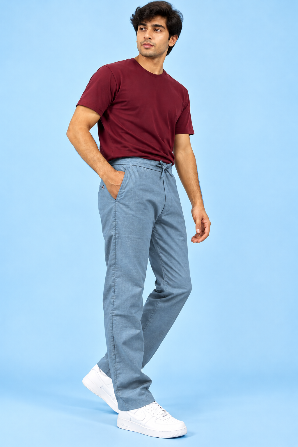 Linen Travel Pants Blue