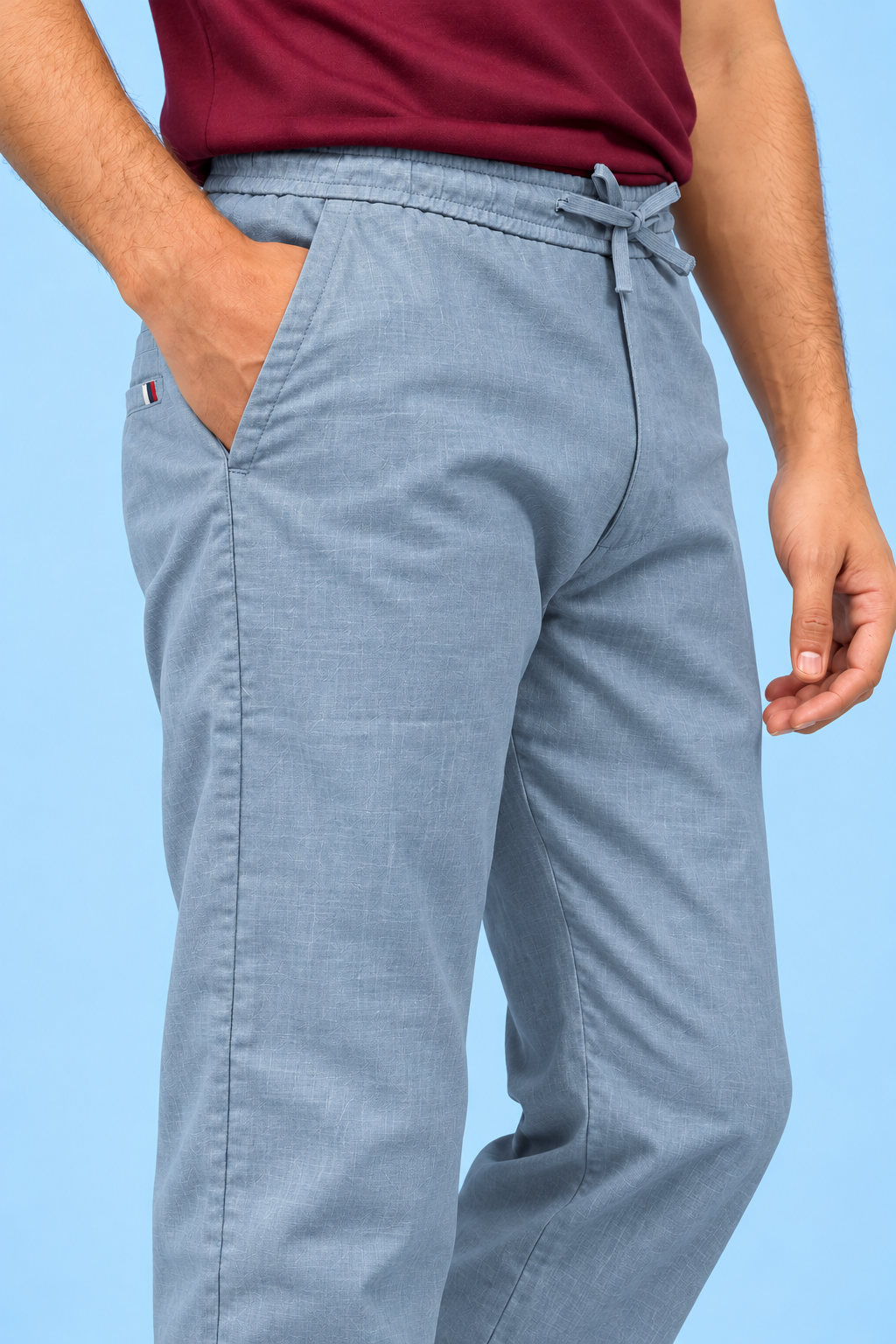 Linen Travel Pants Blue