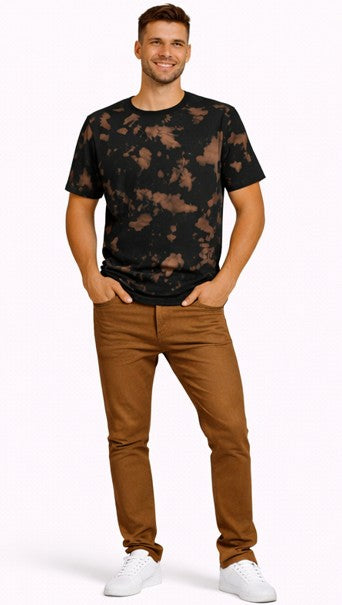 Unisex Tie Dye Oversized T-Shirt Brown Black