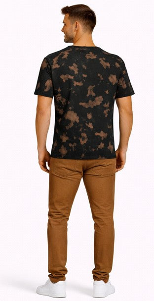 Unisex Tie Dye Oversized T-Shirt Brown Black