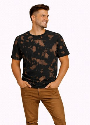Unisex Tie Dye Oversized T-Shirt Brown Black