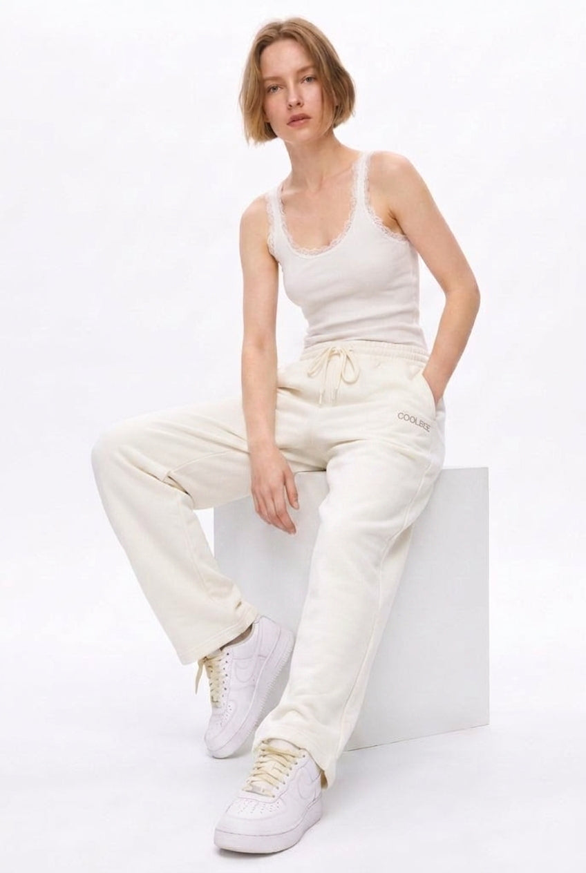 Cool Bee Joggers Off White for Women - Joggers Casual Streetwear India - Lifestyle View