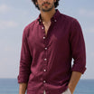 Linen Casual Shirt Maroon