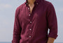 Linen Casual Shirt Maroon