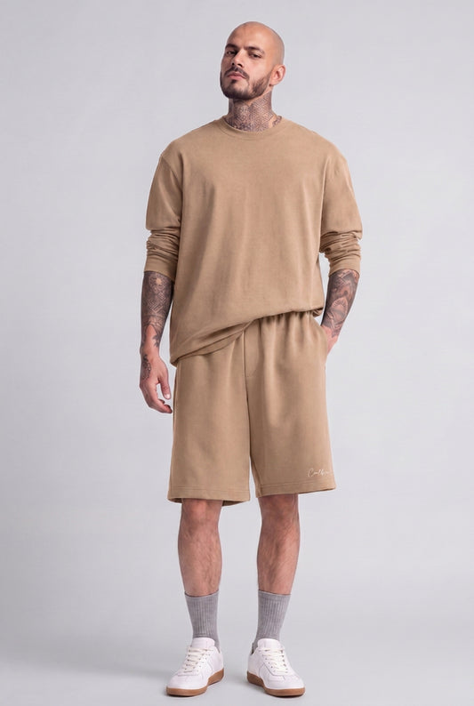 Cool Bee Regular Fit Shorts Beige for Men - Shorts Summer Casual India - Back View
