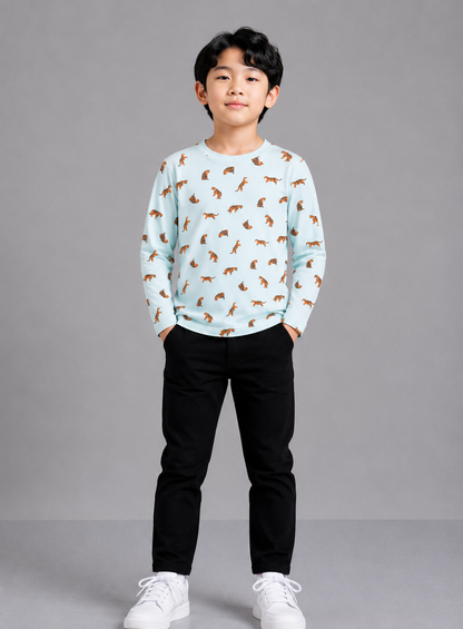 Coolbee Store Kids Boys T-Shirt - Sky Blue (KBAW25TR7) – front view