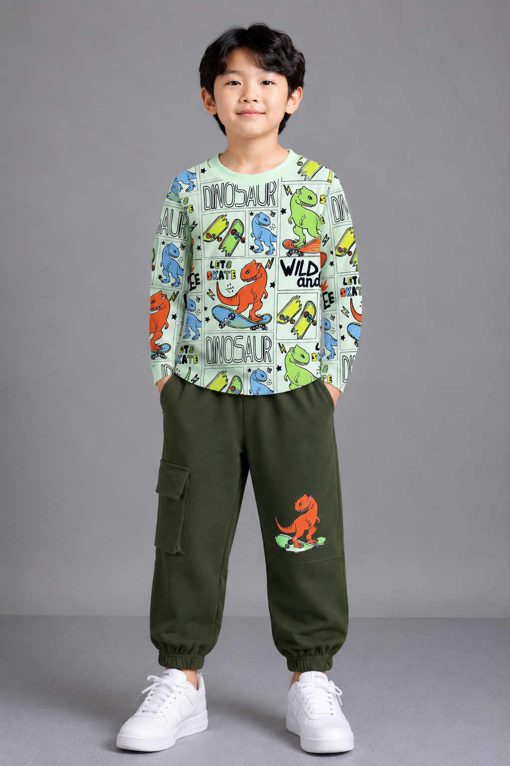 Coolbee Store Kids Boys Clothing Set - Lime Green (KBAW25ST2) – front view