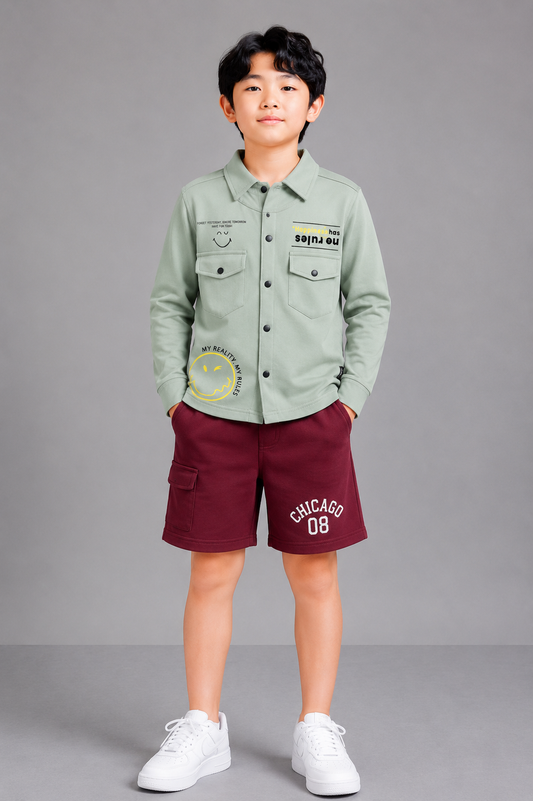 Kids Boys Shirt - Green (KBAW25S009)
